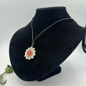 Handcrafted Metal Abstract Sun Pendant Necklace